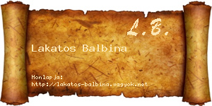 Lakatos Balbina névjegykártya